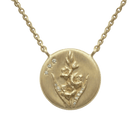14k gold - August Birth Flower Gladiolus Diamond Coin Necklace - Corvo Jewelry by Lily Raven