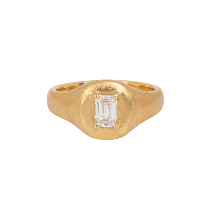 14k gold Rings - Cecilia Baguette Diamond Ring - Corvo Jewelry by Lily Raven