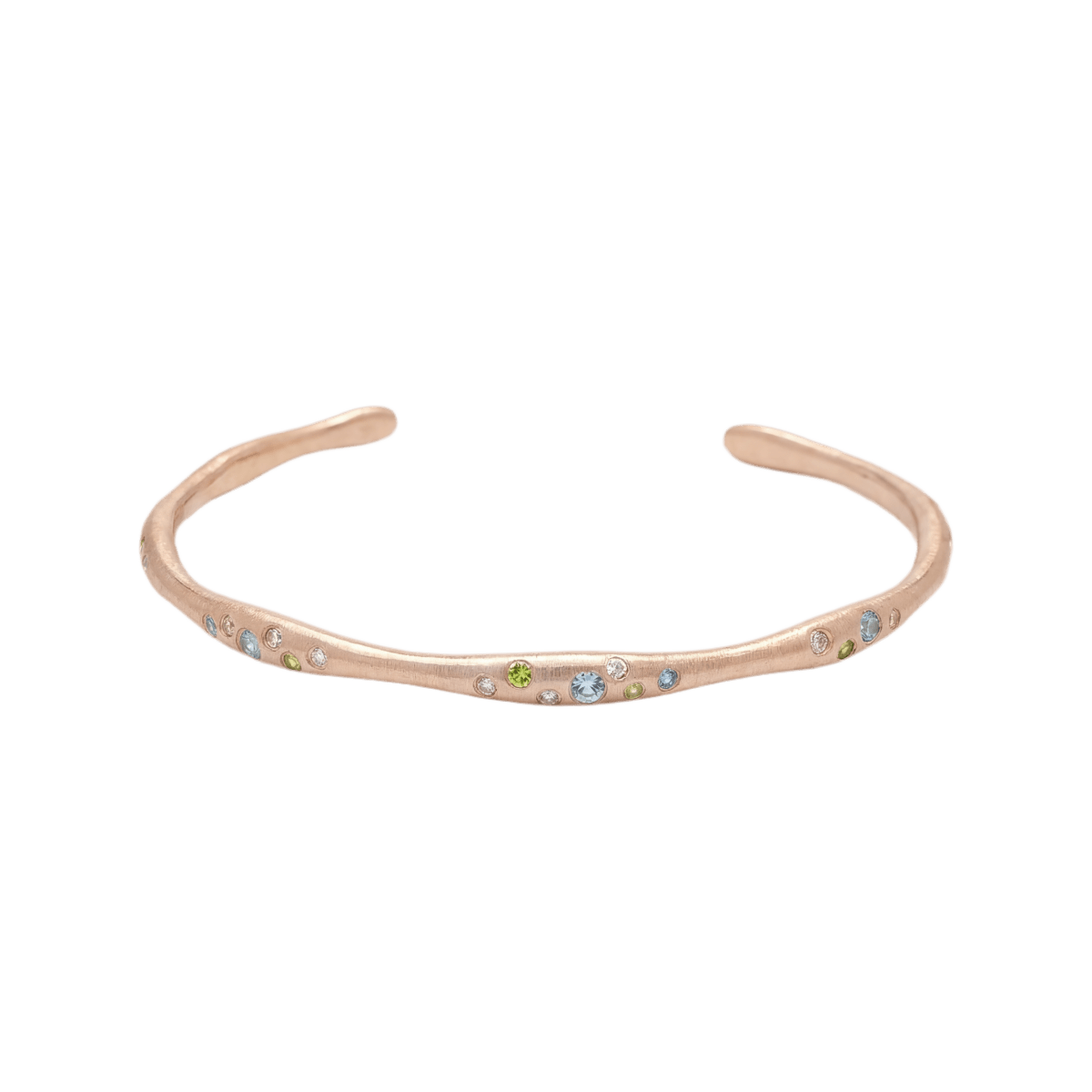 14k gold Bracelet - Colorful Conduit Cuff Bracelet - Corvo Jewelry by Lily Raven