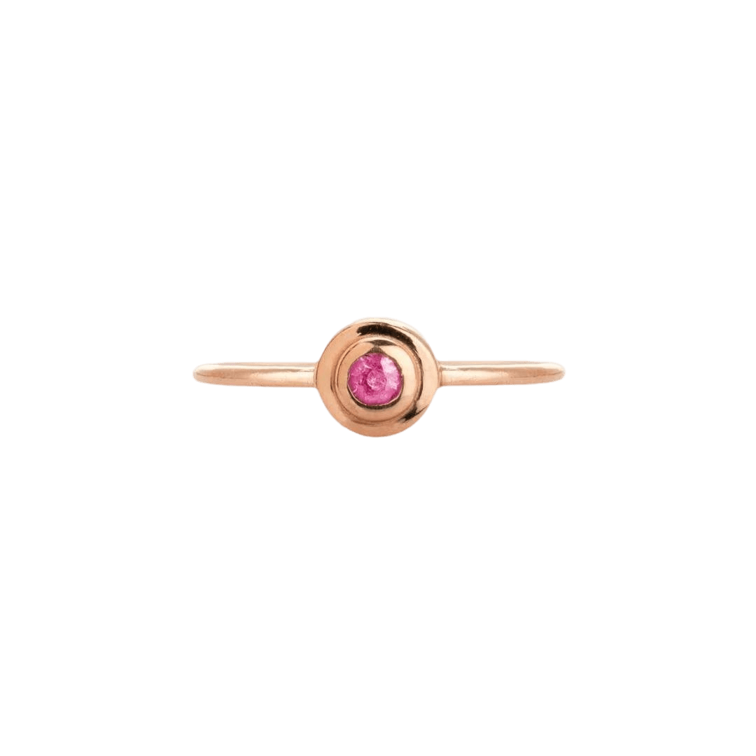 14k gold Rings - Concentric Circles Pink Sapphire Ring - Corvo Jewelry by Lily Raven