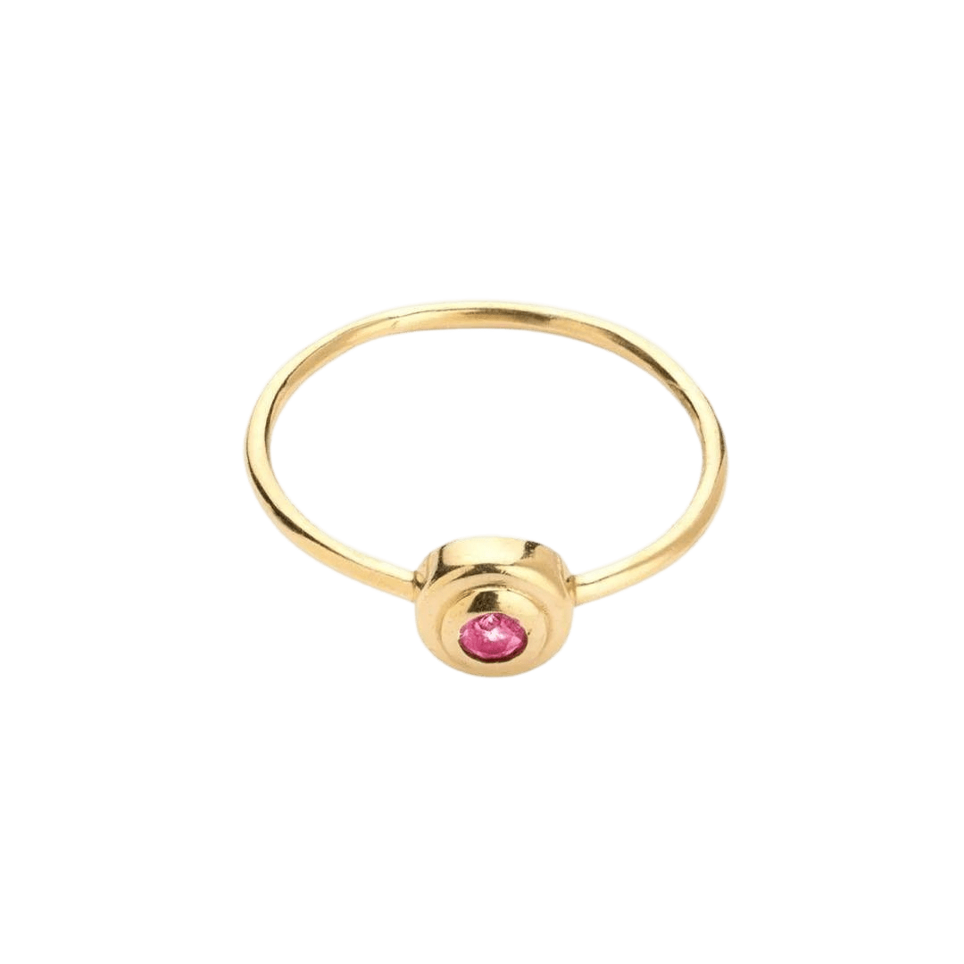 14k gold Rings - Concentric Circles Pink Sapphire Ring - Corvo Jewelry by Lily Raven