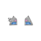 14k gold Earrings - Corvus Aquamarine and Pink Sapphire Earrings - Corvo Jewelry by Lily Raven
