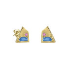 14k gold Earrings - Corvus Aquamarine and Pink Sapphire Earrings - Corvo Jewelry by Lily Raven