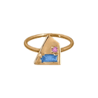 14k gold Rings - Corvus Aquamarine and Pink Sapphire Ring - Corvo Jewelry by Lily Raven