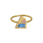 14k gold Rings - Corvus Aquamarine and Pink Sapphire Ring - Corvo Jewelry by Lily Raven