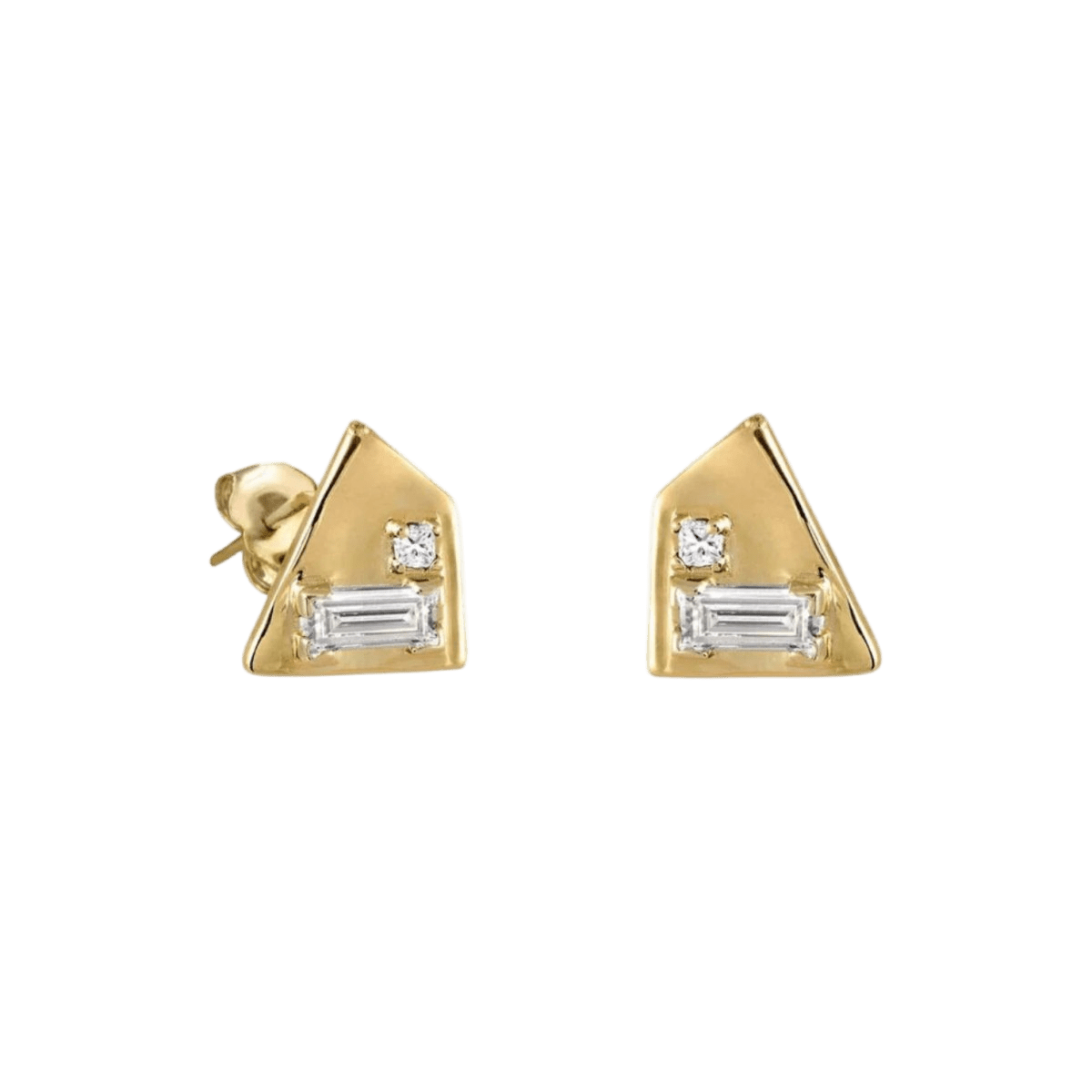14k gold Earrings - Corvus Diamond Earrings - Corvo Jewelry by Lily Raven