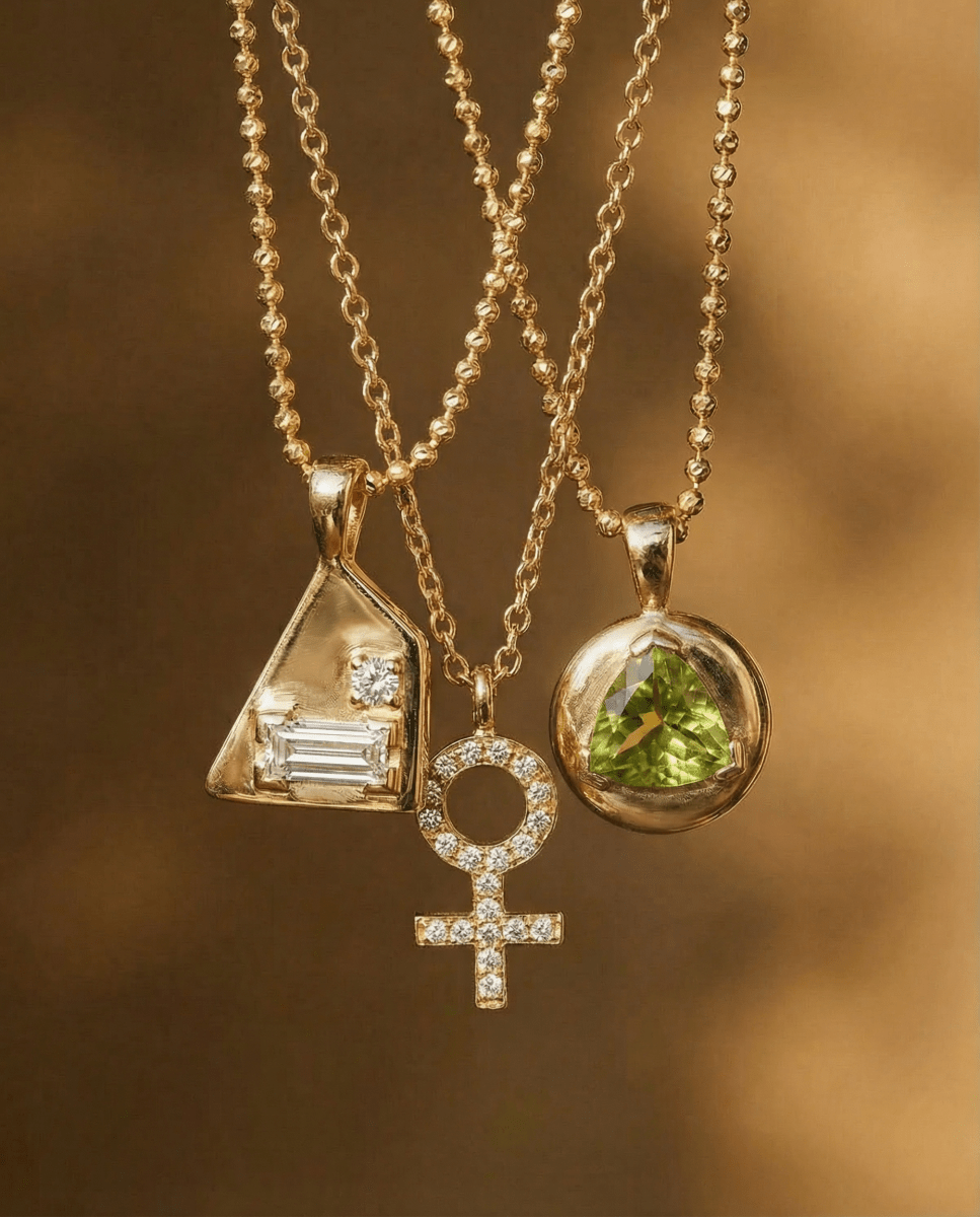 14k gold Necklace - Corvus Diamond Necklace - Corvo Jewelry by Lily Raven