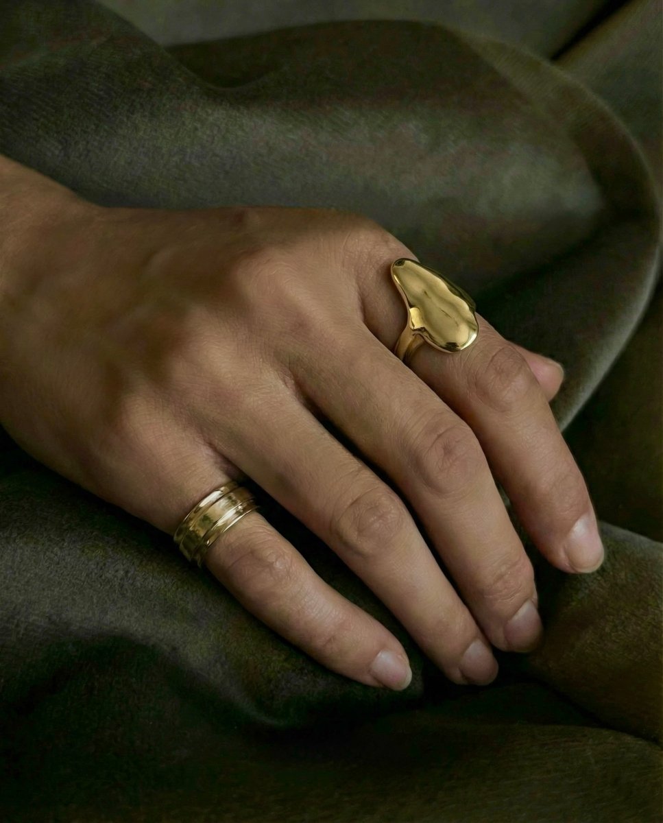14k gold Rings - Dripping Gold Ring - Corvo Jewelry by Lily Raven