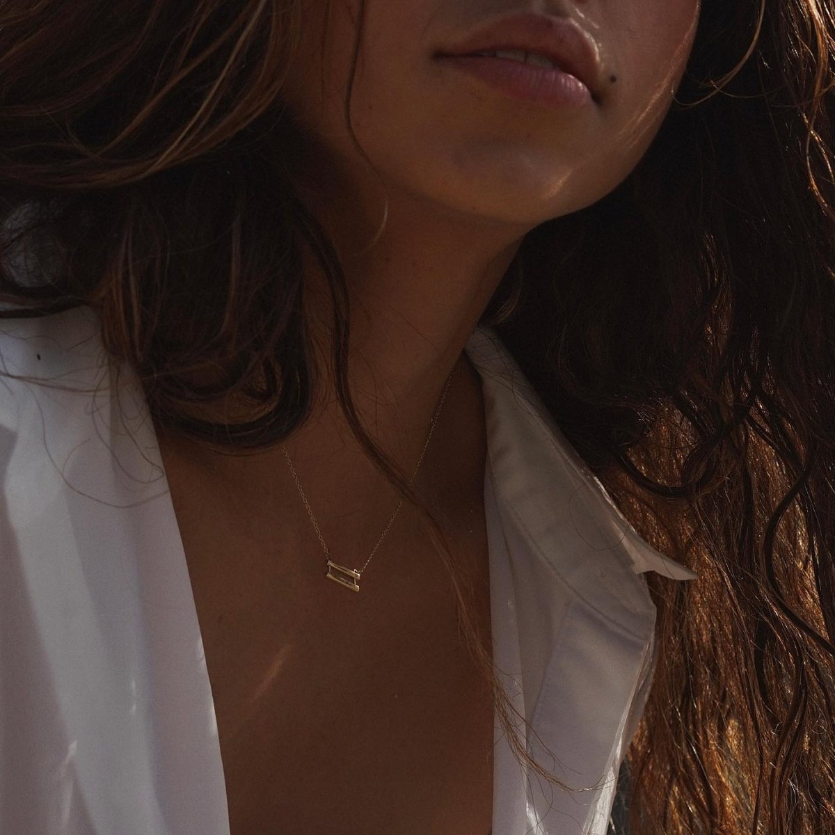14k gold Necklace - Equality Symbol Necklace - Corvo Jewelry by Lily Raven