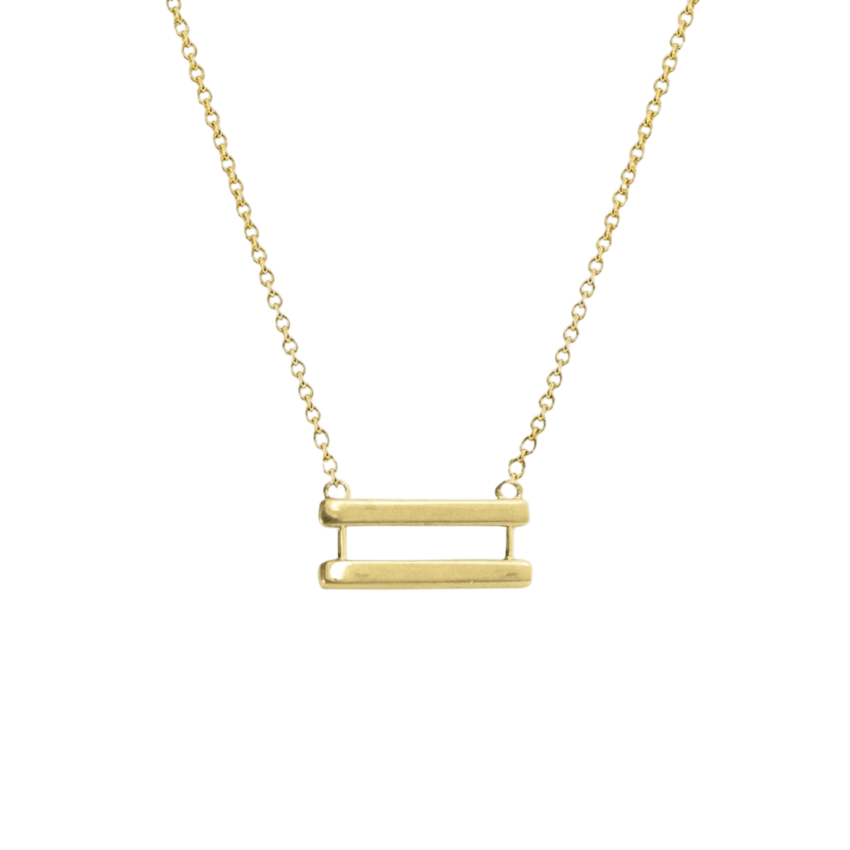 14k gold Necklace - Equality Symbol Necklace - Corvo Jewelry by Lily Raven