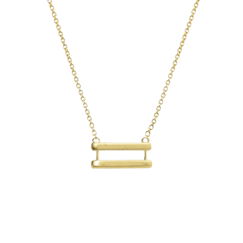 14k gold Necklace - Equality Symbol Necklace - Corvo Jewelry by Lily Raven