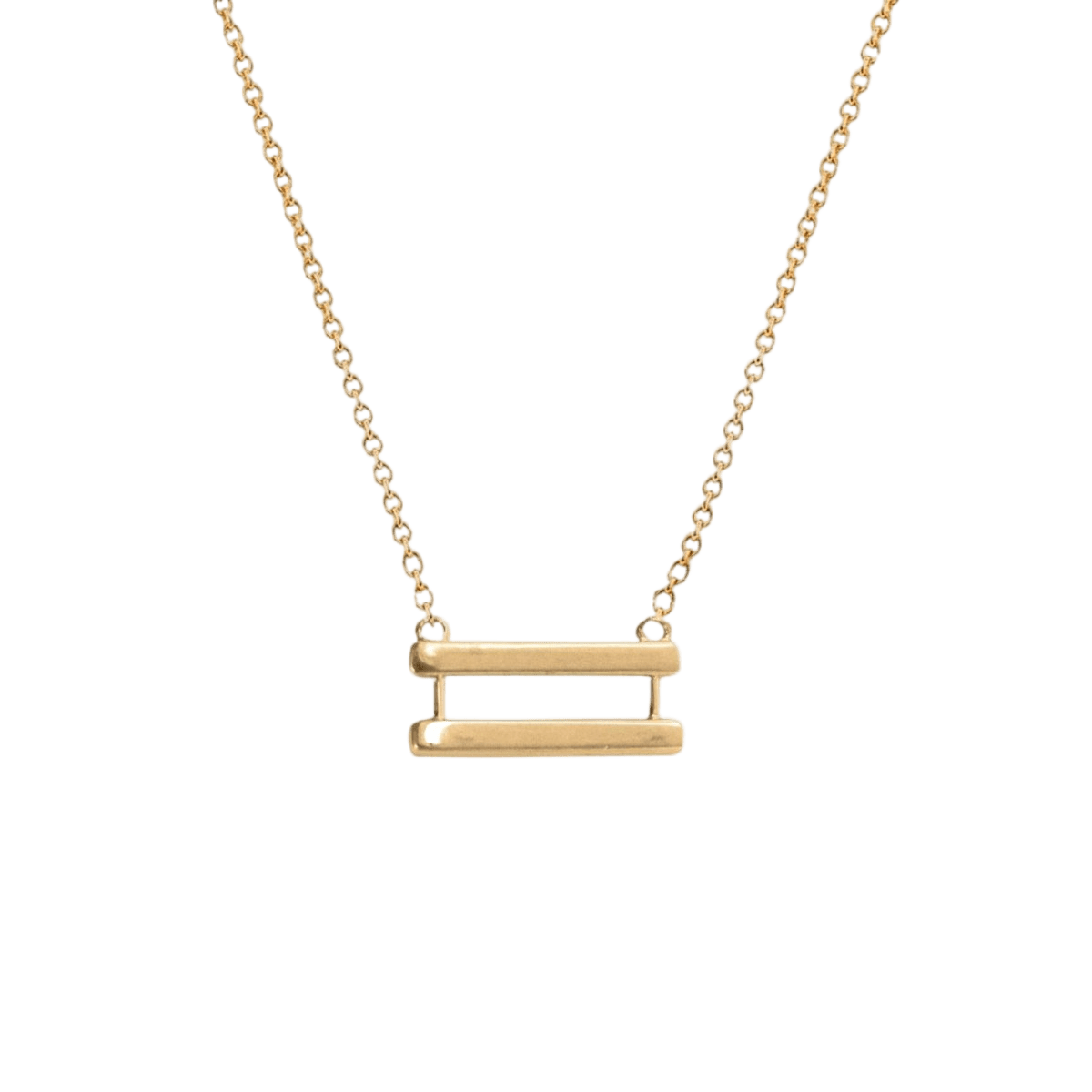 14k gold Necklace - Equality Symbol Necklace - Corvo Jewelry by Lily Raven