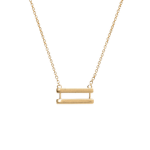14k gold Necklace - Equality Symbol Necklace - Corvo Jewelry by Lily Raven