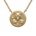 14k gold - February Birth Flower Violet Diamond Coin Necklace - Corvo Jewelry by Lily Raven