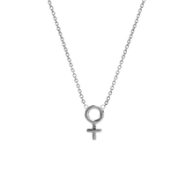 14k gold Necklace - Female Venus Symbol Necklace - Corvo Jewelry by Lily Raven