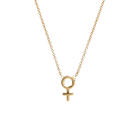 14k gold Necklace - Female Venus Symbol Necklace - Corvo Jewelry by Lily Raven