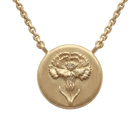 14k gold - January Birth Flower Carnation Diamond Coin Necklace - Corvo Jewelry by Lily Raven