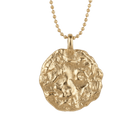 14k gold Necklaces - Large Round Terrain Coin - Corvo Jewelry by Lily Raven