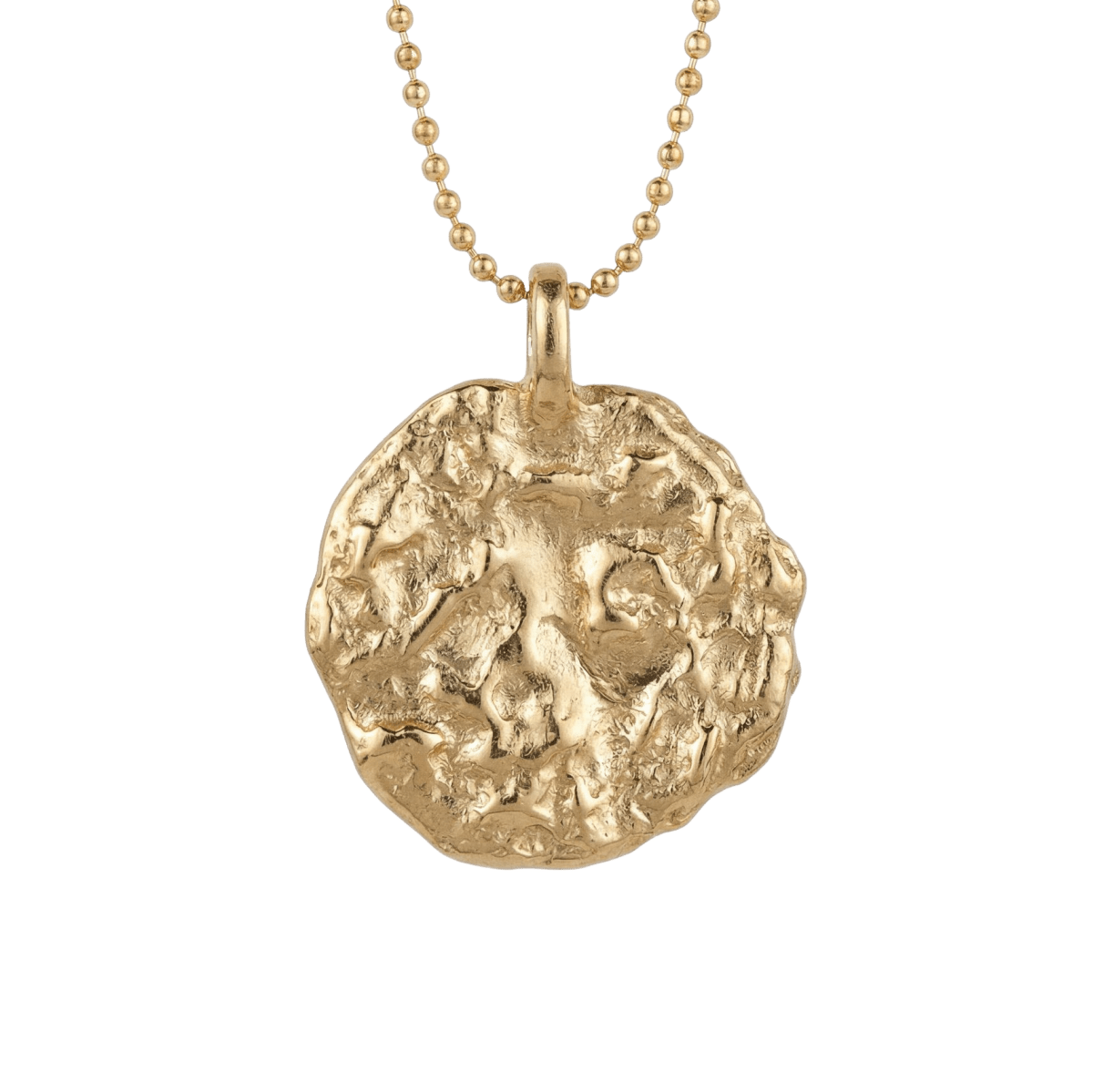 14k gold Necklaces - Large Round Terrain Coin - Corvo Jewelry by Lily Raven