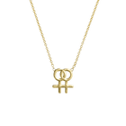 14k gold Necklace - Lesbian Symbol Necklace - Corvo Jewelry by Lily Raven