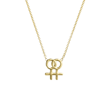 14k gold Necklace - Lesbian Symbol Necklace - Corvo Jewelry by Lily Raven