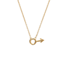 14k gold Necklace - Male Mars Symbol Necklace - Corvo Jewelry by Lily Raven