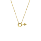 14k gold Necklace - Male Mars Symbol Necklace - Corvo Jewelry by Lily Raven