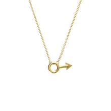 14k gold Necklace - Male Mars Symbol Necklace - Corvo Jewelry by Lily Raven