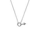 14k gold Necklace - Male Mars Symbol Necklace - Corvo Jewelry by Lily Raven