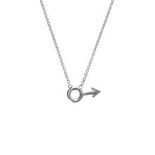 14k gold Necklace - Male Mars Symbol Necklace - Corvo Jewelry by Lily Raven