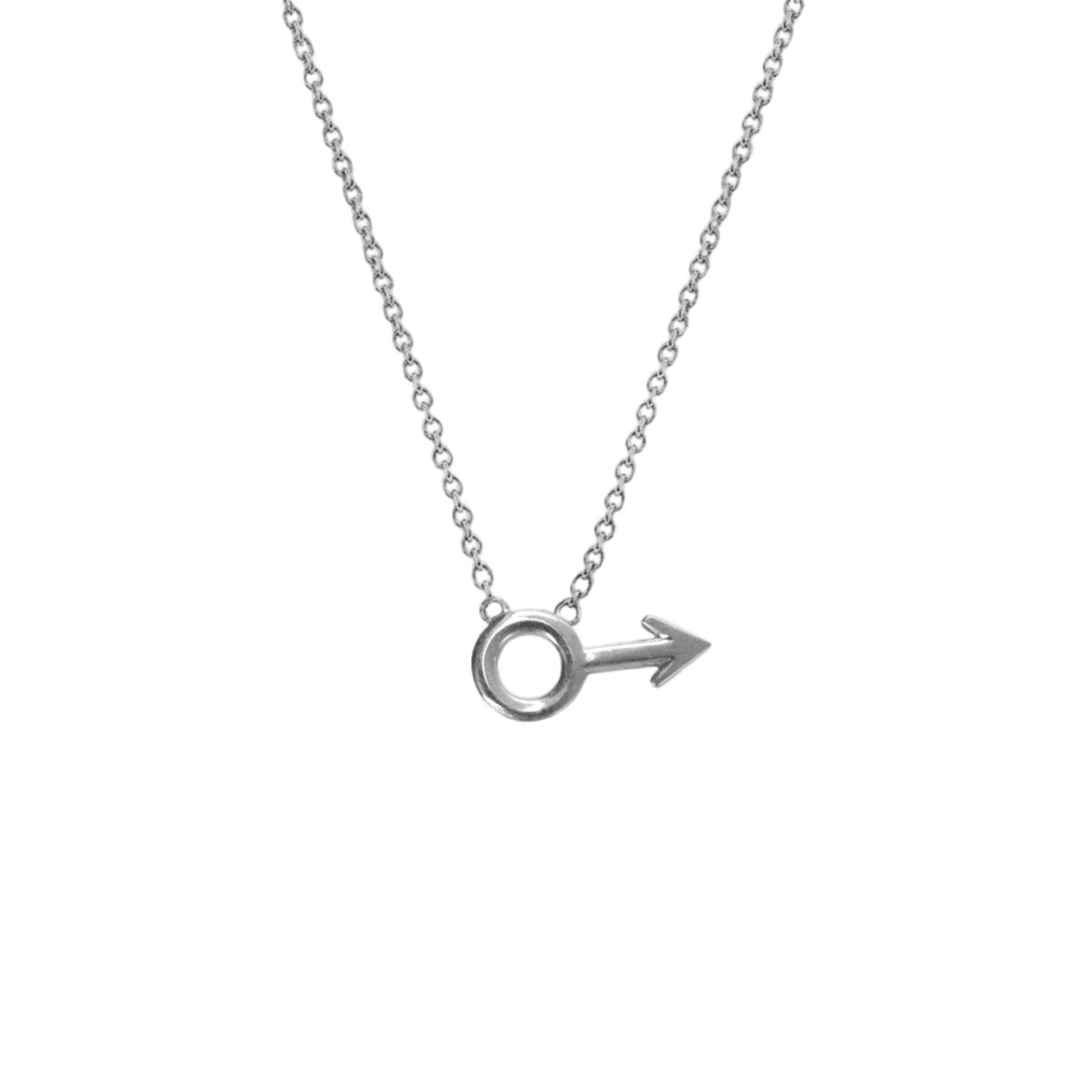 14k gold Necklace - Male Mars Symbol Necklace - Corvo Jewelry by Lily Raven