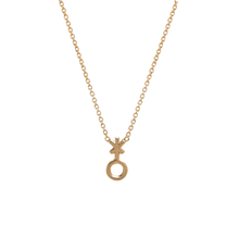 14k gold Necklace - Non - Binary Symbol Necklace - Corvo Jewelry by Lily Raven