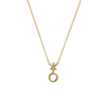 14k gold Necklace - Non - Binary Symbol Necklace - Corvo Jewelry by Lily Raven