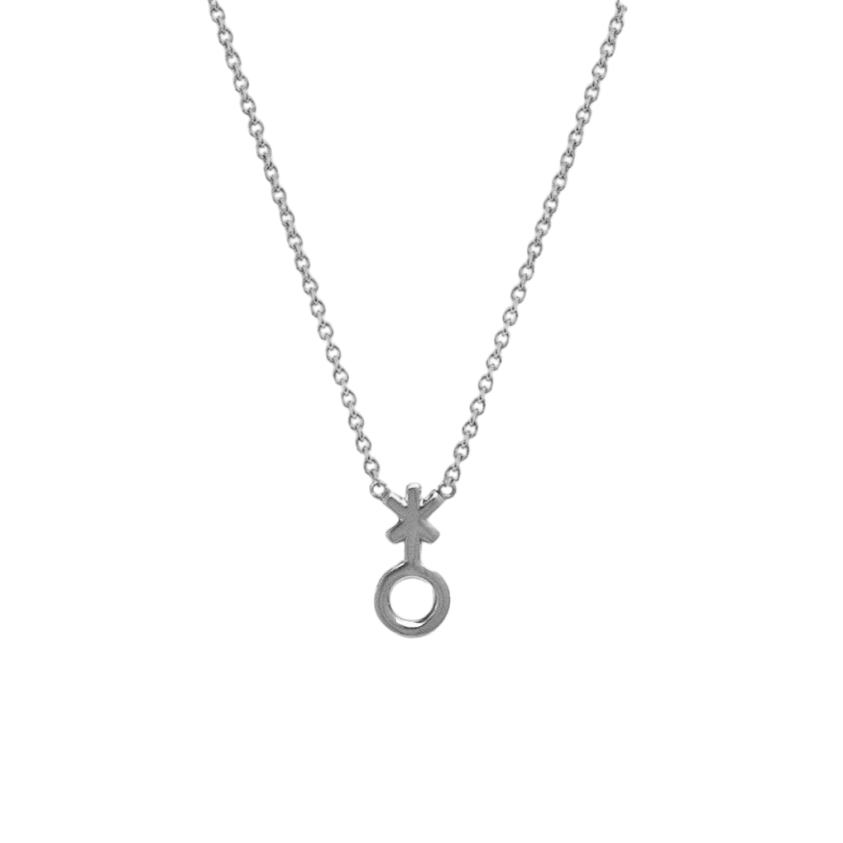 14k gold Necklace - Non - Binary Symbol Necklace - Corvo Jewelry by Lily Raven