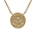 14k gold - November Birth Flower Chrysanthemum Diamond Coin Necklace - Corvo Jewelry by Lily Raven