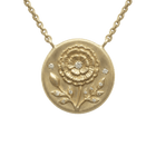 14k gold - October Birth Flower Marigold Diamond Coin Necklace - Corvo Jewelry by Lily Raven