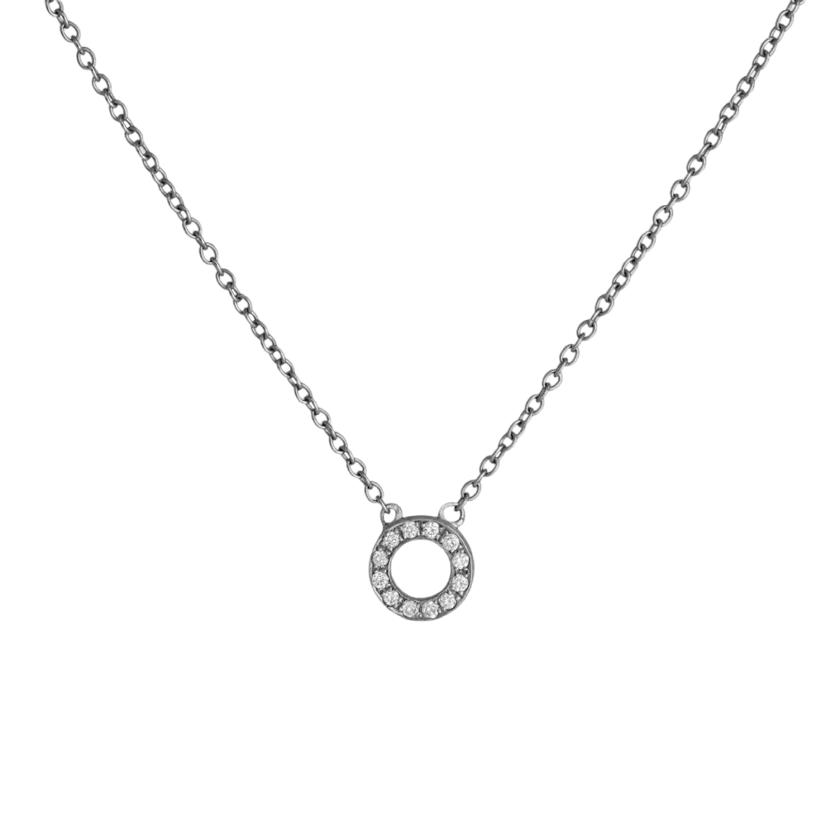 14k gold Necklace - Pavé Asexual Symbol Necklace - Corvo Jewelry by Lily Raven