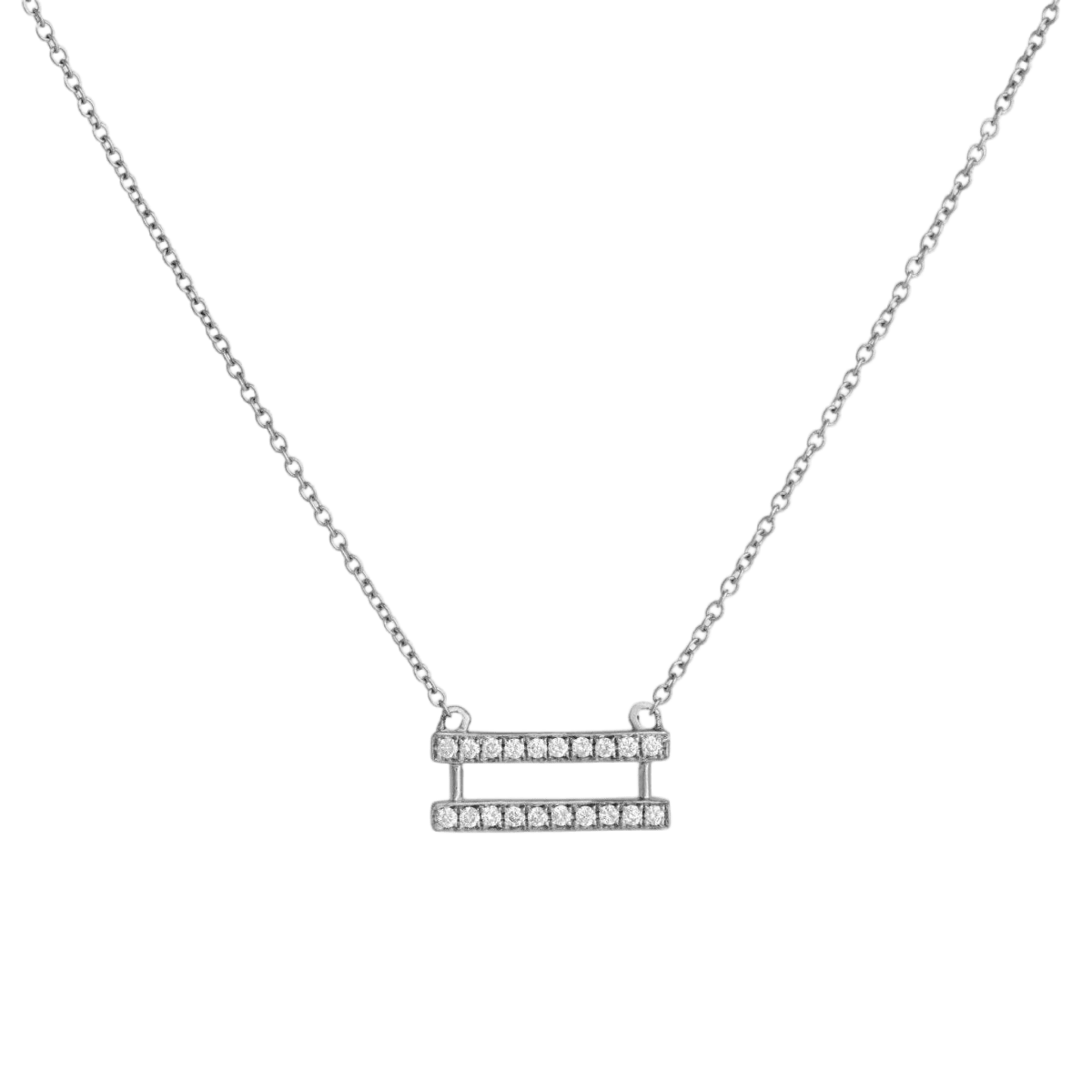 14k gold Necklace - Pavé Equality Symbol Necklace - Corvo Jewelry by Lily Raven