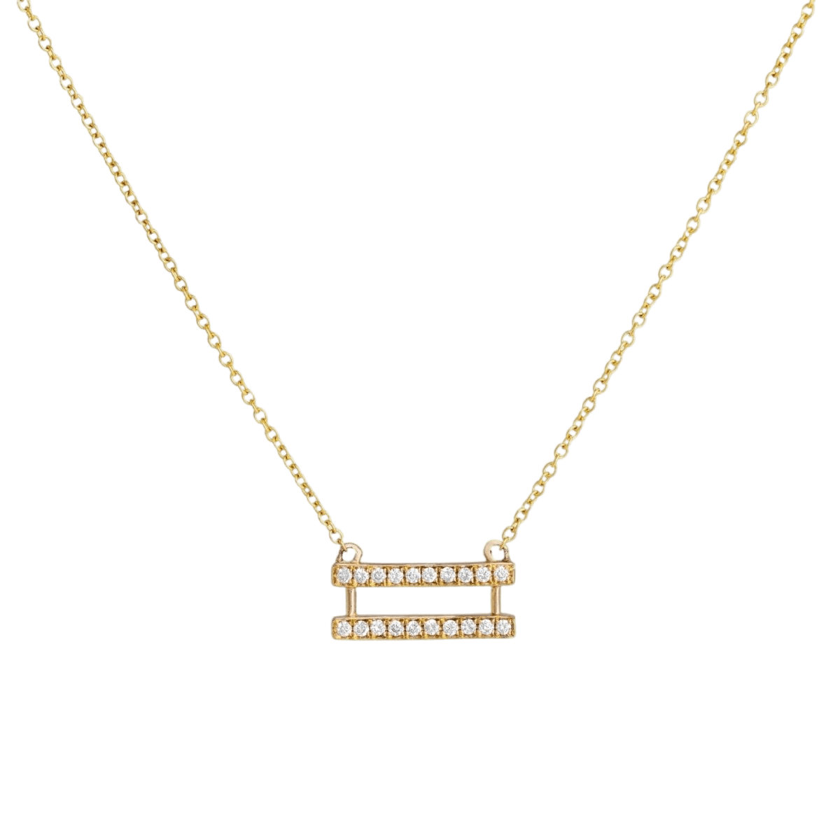 14k gold Necklace - Pavé Equality Symbol Necklace - Corvo Jewelry by Lily Raven