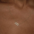 14k gold Necklace - Pavé Equality Symbol Necklace - Corvo Jewelry by Lily Raven