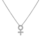 14k gold Necklace - Pavé Female Venus Symbol Necklace - Corvo Jewelry by Lily Raven
