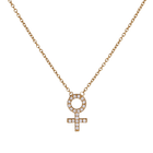 14k gold Necklace - Pavé Female Venus Symbol Necklace - Corvo Jewelry by Lily Raven