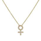 14k gold Necklace - Pavé Female Venus Symbol Necklace - Corvo Jewelry by Lily Raven