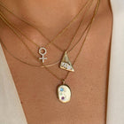 14k gold Necklace - Pavé Female Venus Symbol Necklace - Corvo Jewelry by Lily Raven