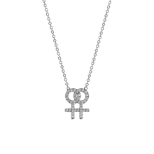 14k gold Necklace - Pavé Lesbian Symbol Necklace - Corvo Jewelry by Lily Raven