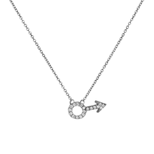 14k gold Necklace - Pavé Male Symbol Necklace - Corvo Jewelry by Lily Raven