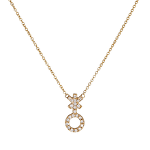 14k gold Necklace - Pavé Non - Binary Symbol Necklace - Corvo Jewelry by Lily Raven