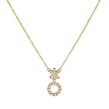 14k gold Necklace - Pavé Non - Binary Symbol Necklace - Corvo Jewelry by Lily Raven