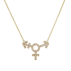 14k gold Necklace - Pavé Transgender Symbol Necklace - Corvo Jewelry by Lily Raven