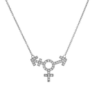 14k gold Necklace - Pavé Transgender Symbol Necklace - Corvo Jewelry by Lily Raven